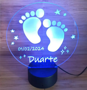Acrílico LED de Nascimento Personalizado 19cm