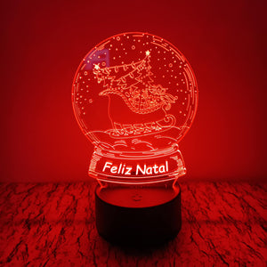 Trenó Feliz Natal LED 16cm