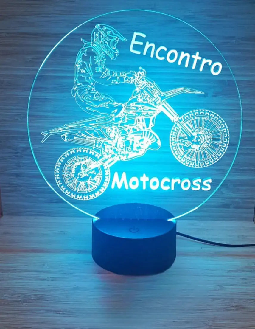 Acrílico LED Motocross Personalizado 19cm