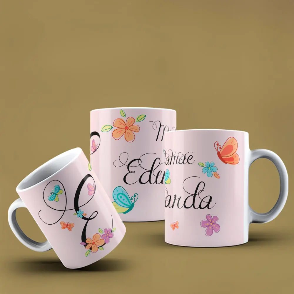 Taza con letras de búho