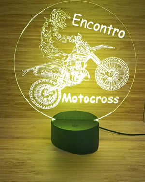 Acrílico LED Motocross Personalizado 19cm