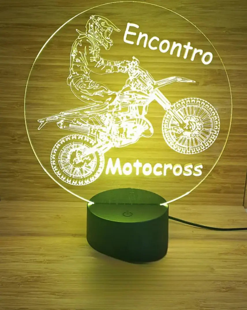 Acrílico LED Motocross Personalizado 19cm