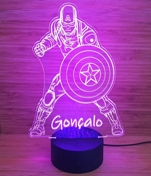 Acrílico LED Capitão América 19cm
