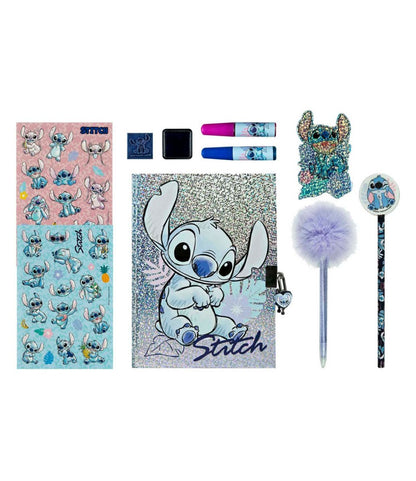 Conjunto de escrita com diário Stitch