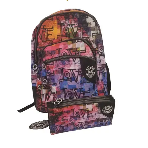 Conjunto Mochila Dupla e Estojo Triplo Jasper Perona