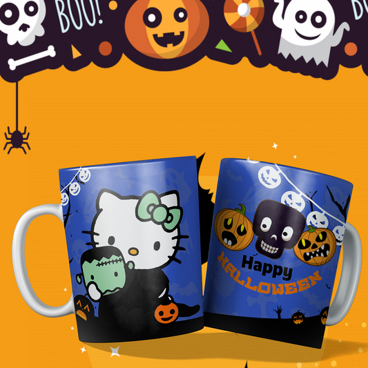 Caneca Hallow Kitty Azul