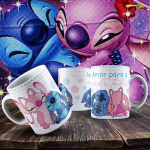 Caneca Stitch e Angel : Namorados