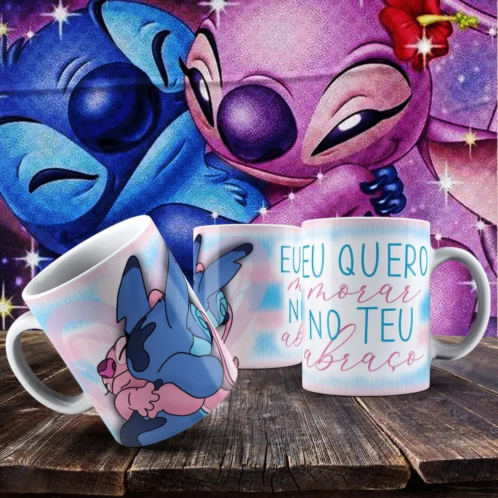 Caneca Stitch e Angel : Namorados