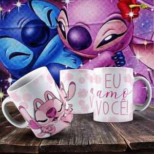 Caneca Stitch e Angel : Namorados