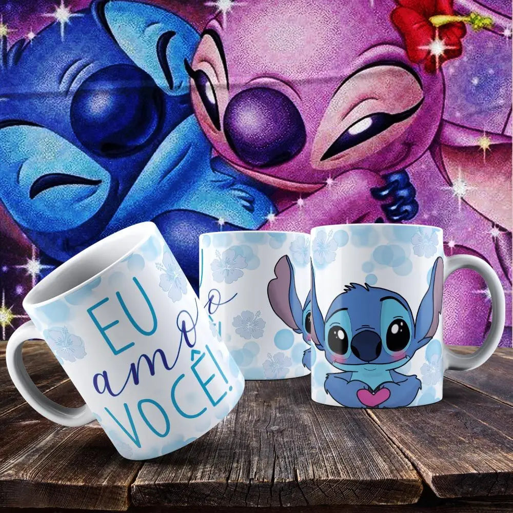 Caneca Stitch e Angel : Namorados
