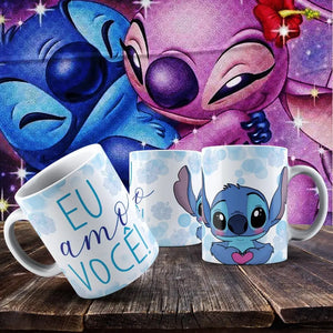 Caneca Stitch e Angel : Namorados