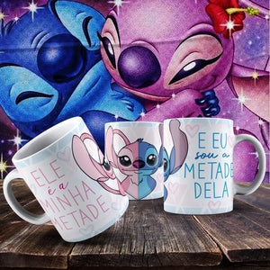 Caneca Stitch e Angel : Namorados