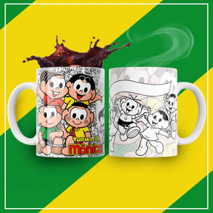 Caneca Turma da Mônica para Pintar