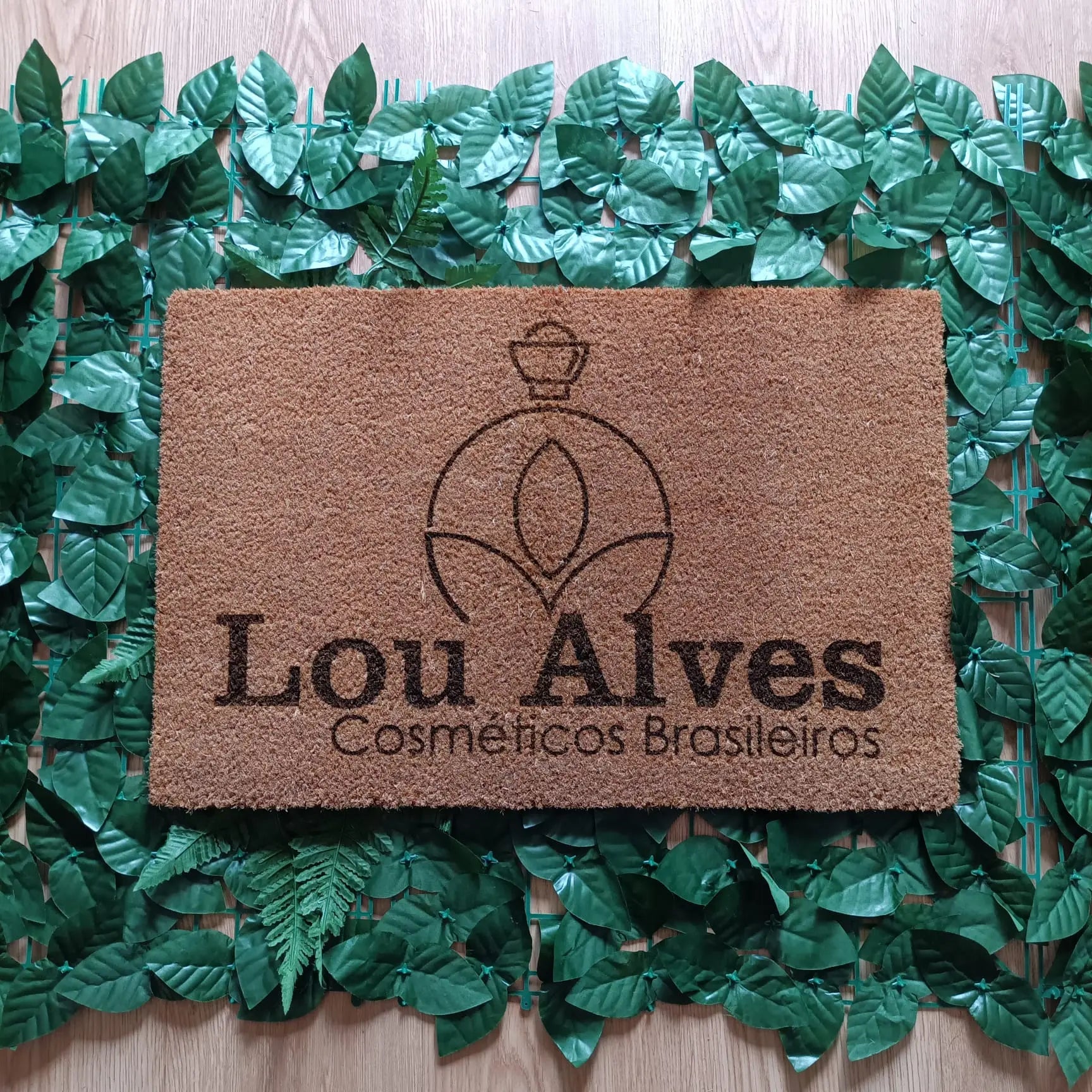 Tapete de Fibra de Coco Personalizado com Logótipo de Empresa – 60x40 cm