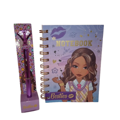 Conjunto Besties Roxo Caderno e Caneta