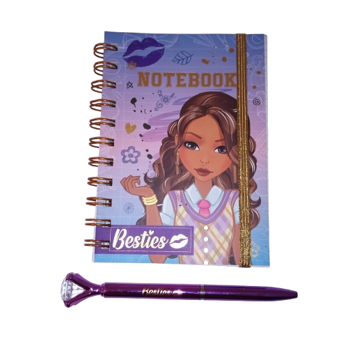 Conjunto Besties Roxo Caderno e Caneta