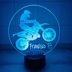 Acrílico LED Motocross Personalizado 19cm