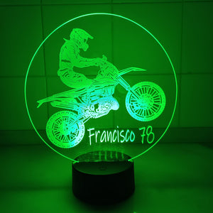 Acrílico LED Motocross Personalizado 19cm