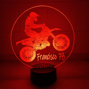 Acrílico LED Motocross Personalizado 19cm