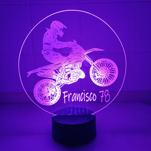Acrílico LED Motocross Personalizado 19cm