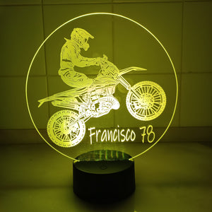 Acrílico LED Motocross Personalizado 19cm