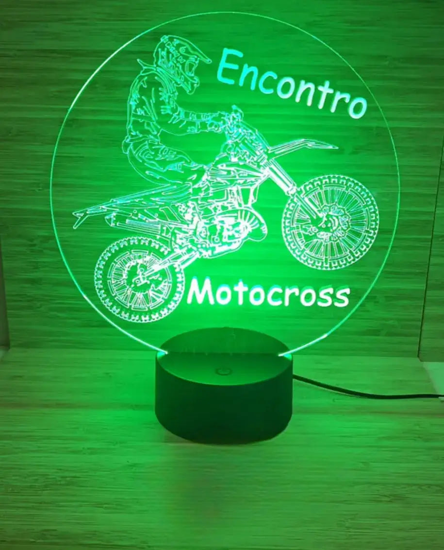 Acrílico LED Motocross Personalizado 19cm