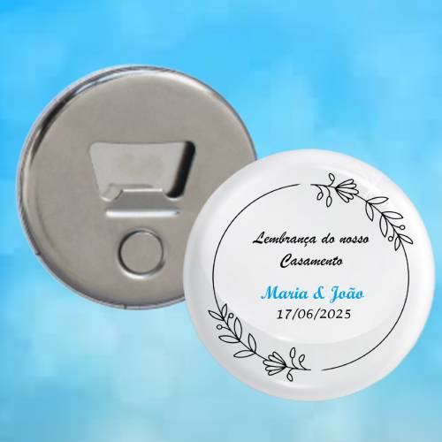 Abre Caricas Personalizável com Íman para Casamento