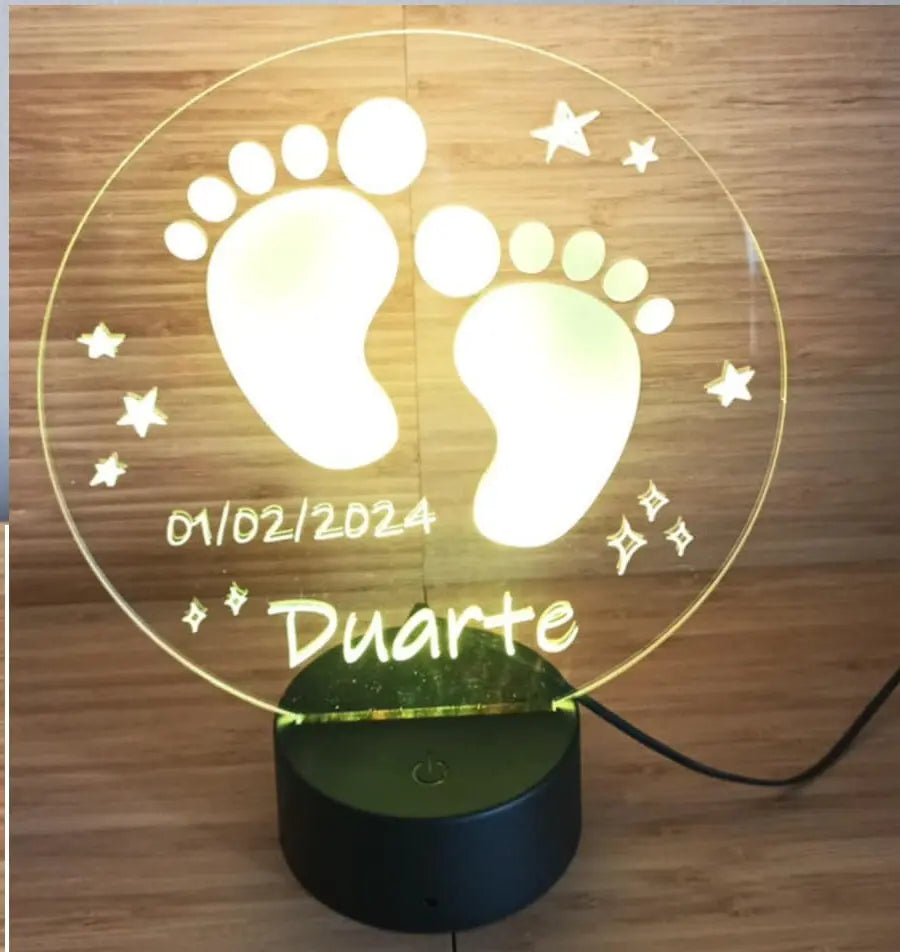 Acrílico LED de Nascimento Personalizado 19cm