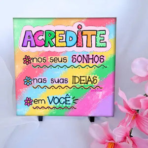 Azulejo com Glitter - Mensagens Positivas: Decore Seu Ambiente com Inspiração e Alegria