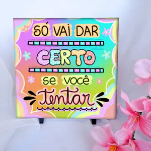 Azulejo com Glitter - Mensagens Positivas: Decore Seu Ambiente com Inspiração e Alegria