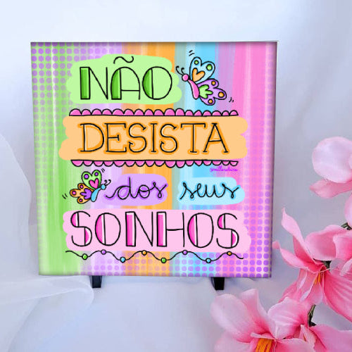 Azulejo com glitter Mensagens positivas