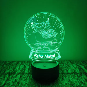 Trenó Feliz Natal LED 16cm