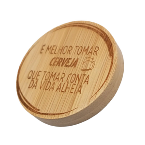 Abre Caricas Gravação em Madeira 6cm