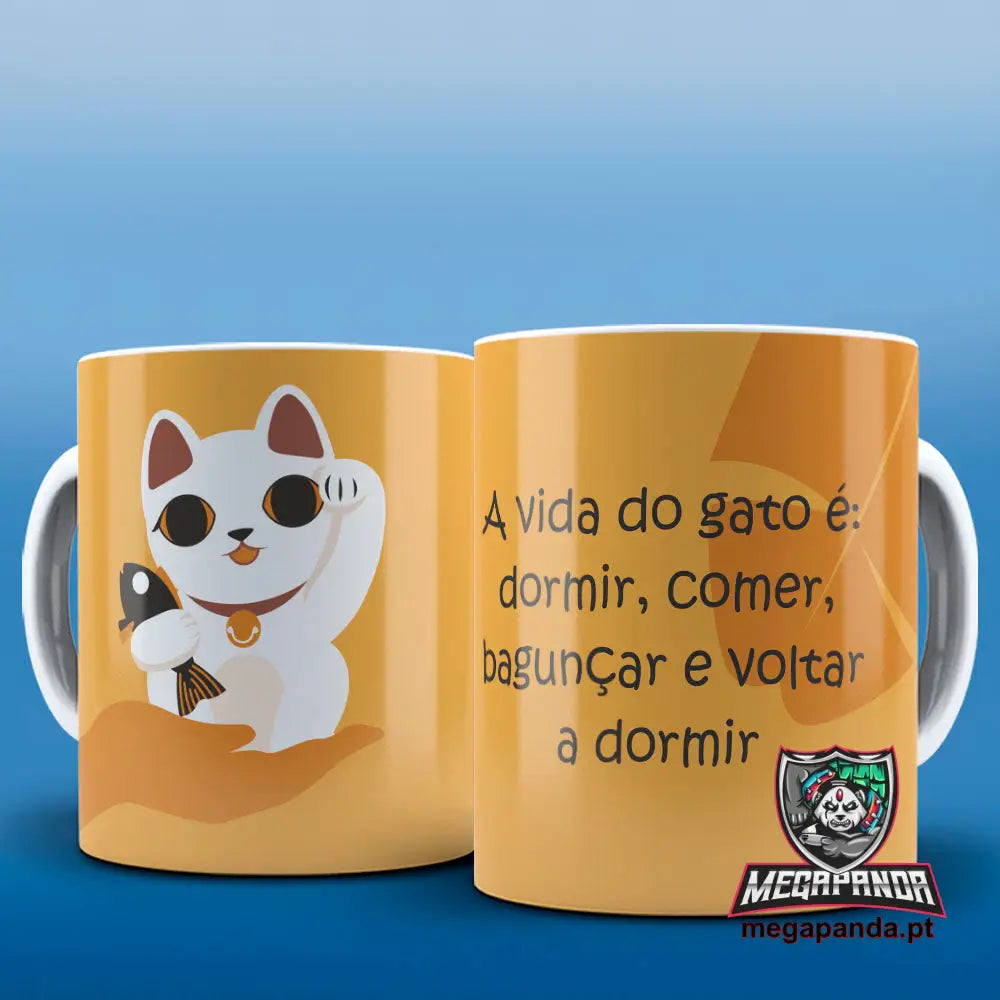 Caneca A Vida De Gato É Dormir Brindes