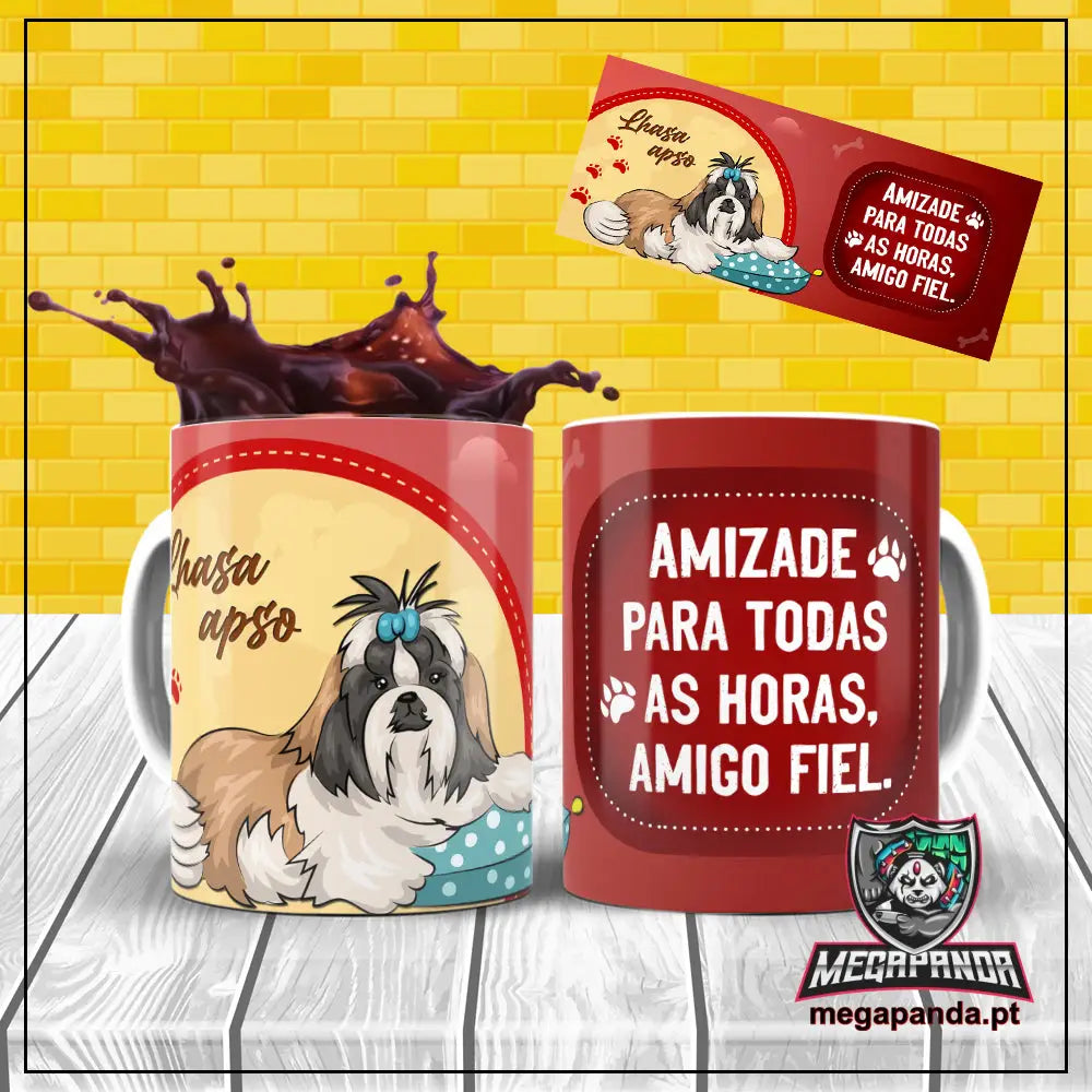 Caneca Amigo Fiel Lhasa Apso 2 Brindes