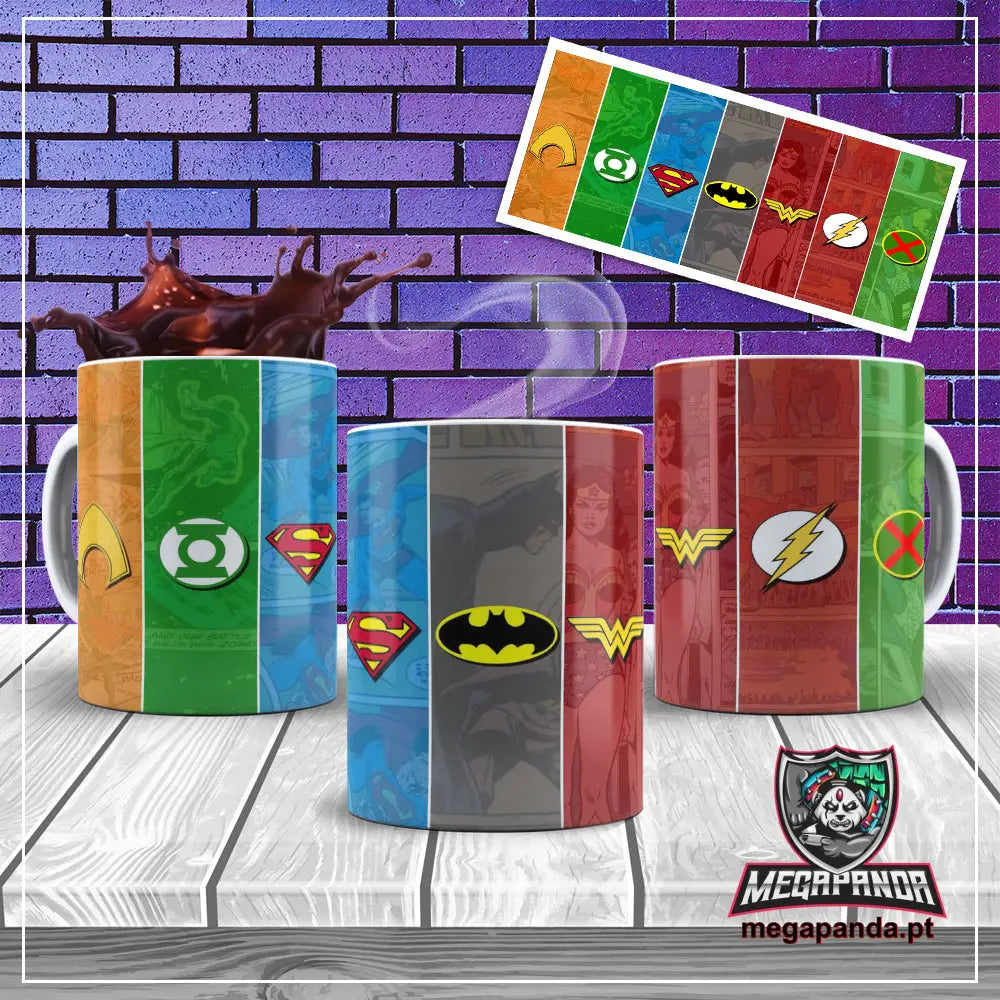 Caneca Brasões Liga da Justiça