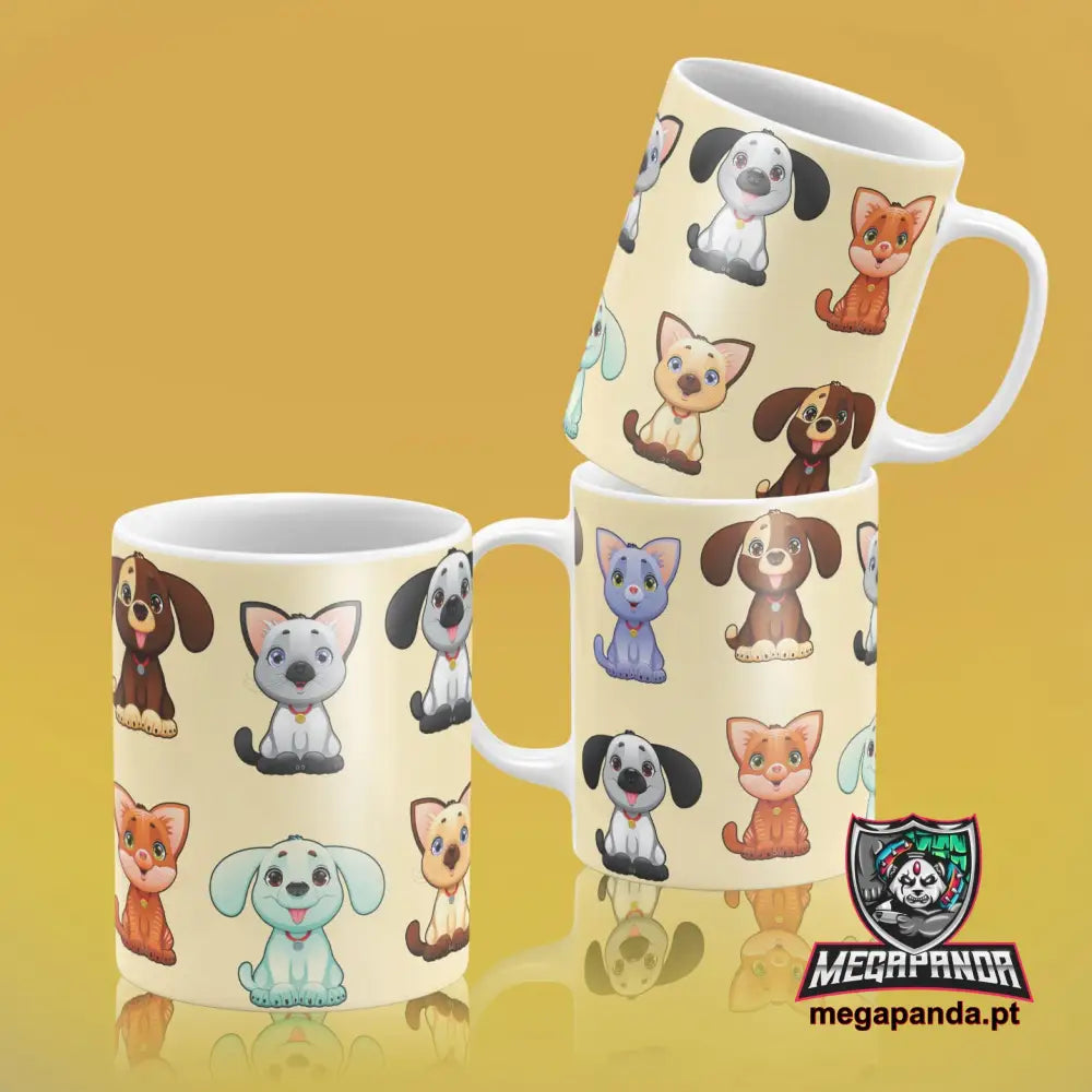 Caneca Cães E Gatos 1 Brindes