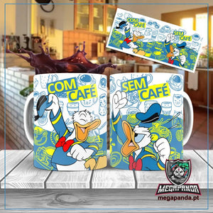 Caneca Donald com e sem café