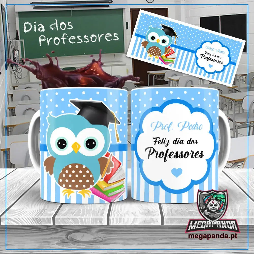 Caneca Feliz dia do Professor Azul