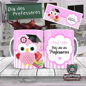 Taza Feliz día del maestro rosa