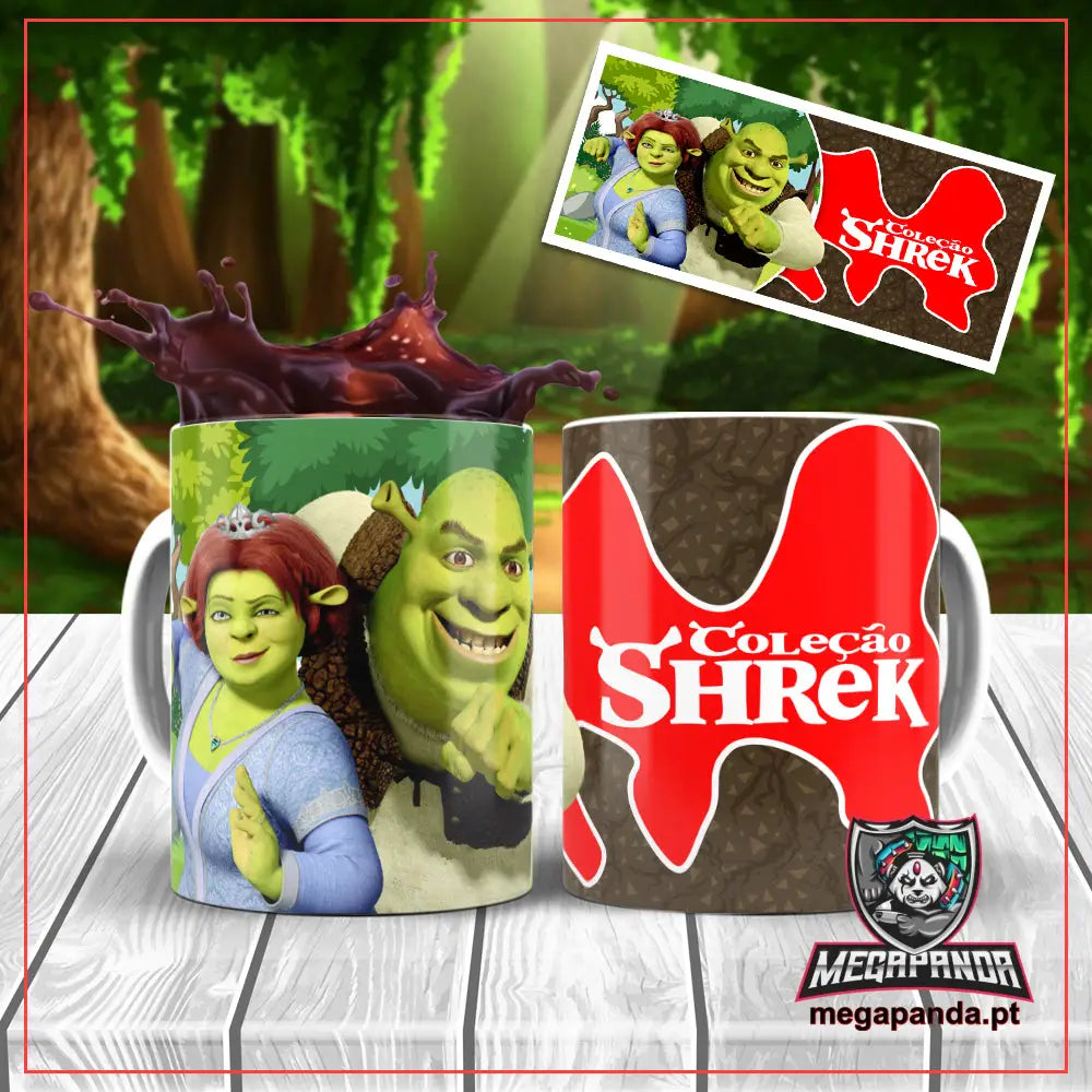 Caneca Fiona e Shrek