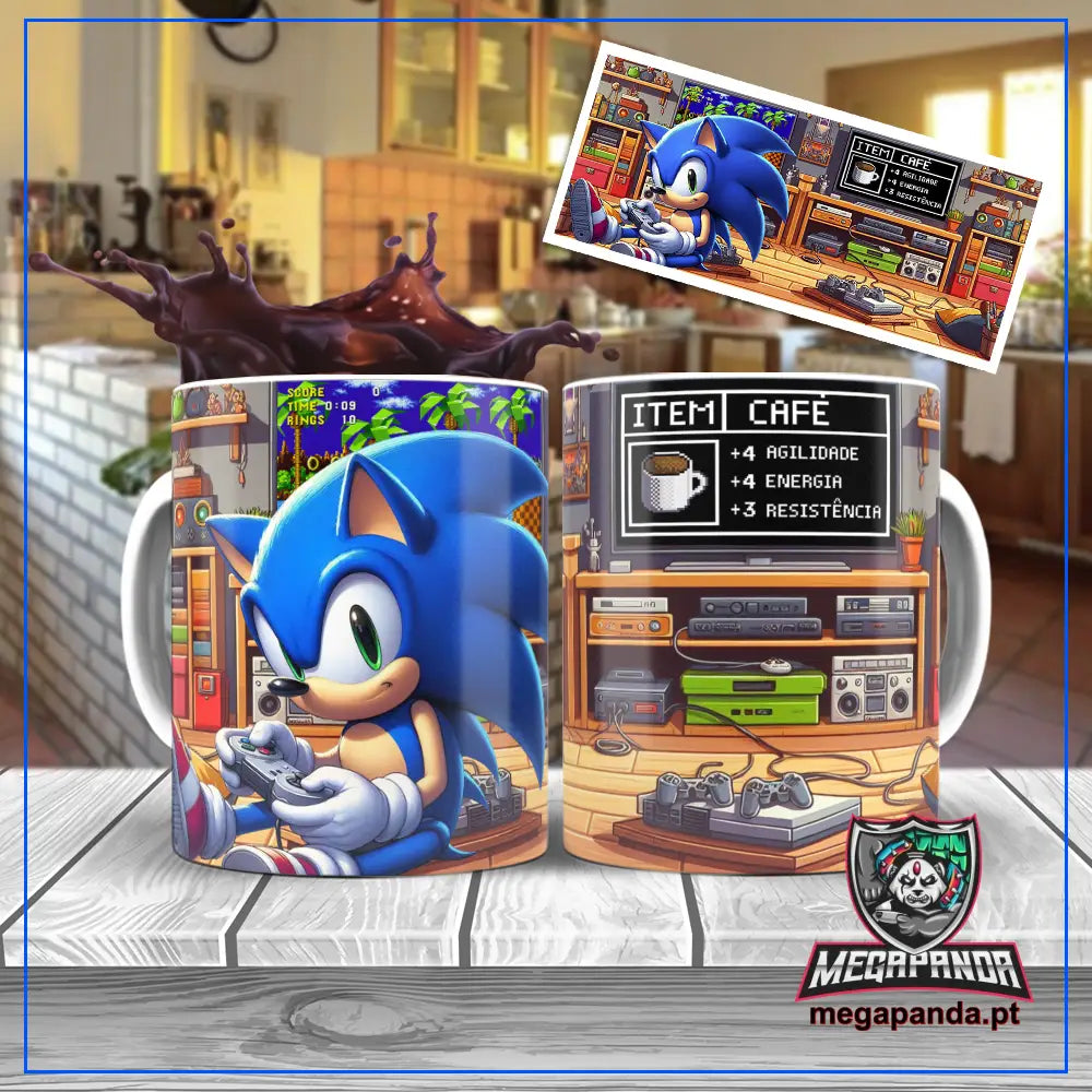 Caneca Gamer Personagens Sonic Brindes