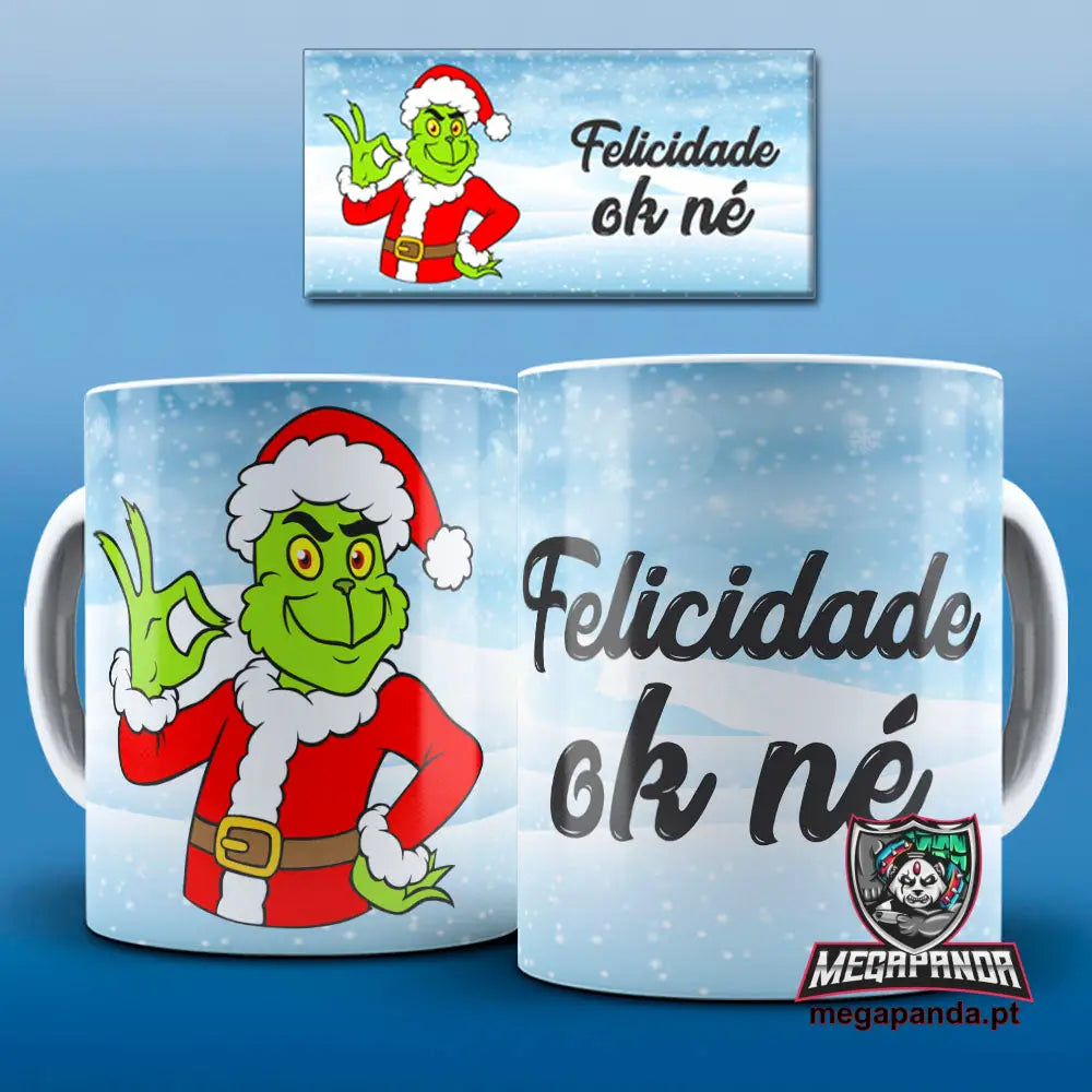 Caneca Grinch Felicidade Brindes