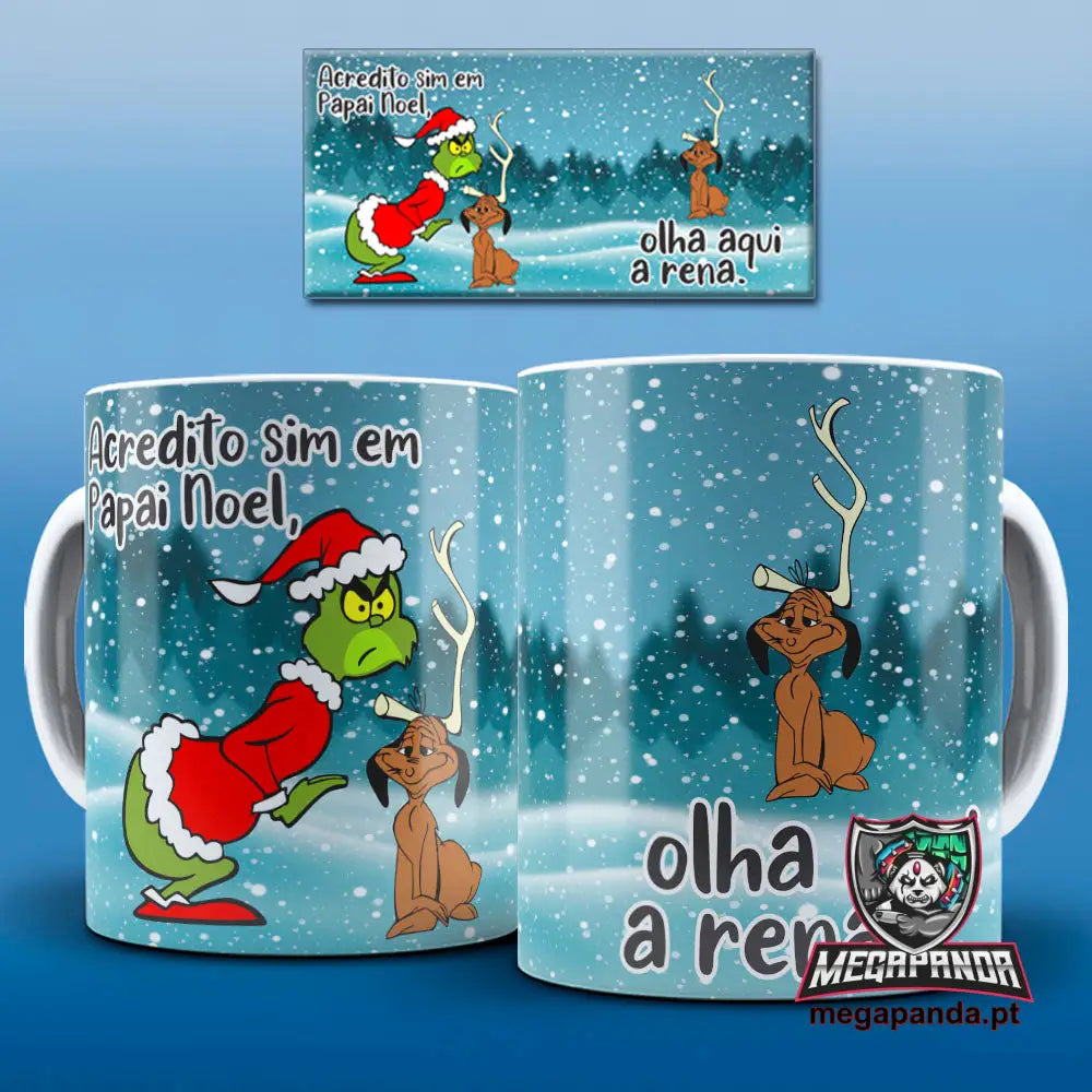 Caneca Grinch Pai Natal 2 Brindes