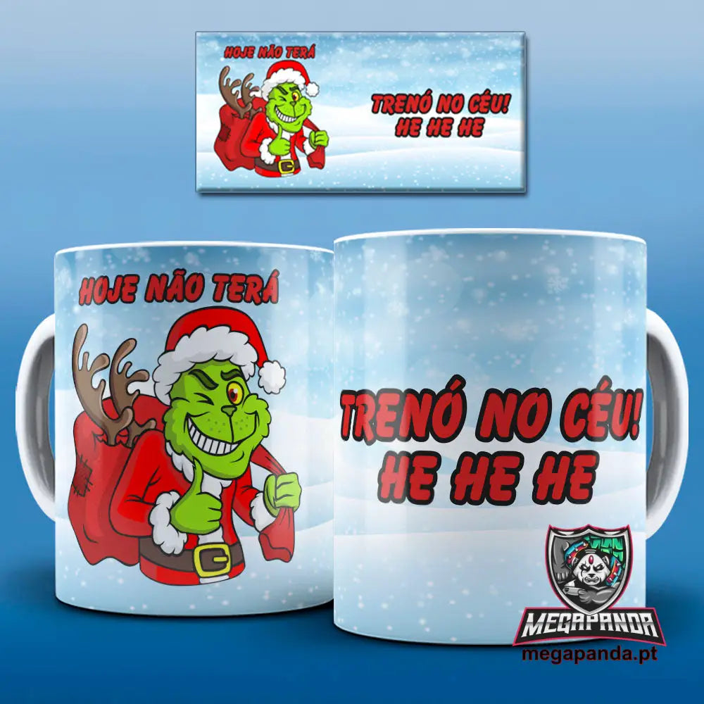 Caneca Grinch Trenó Brindes