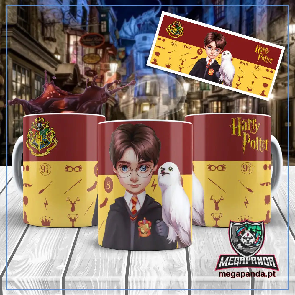 Caneca Harry Potter com Hedwing