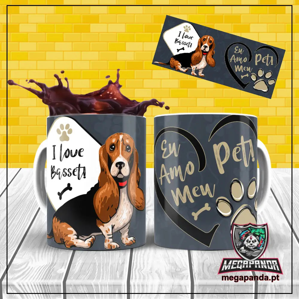 Caneca I Love My Pet Basset Brindes