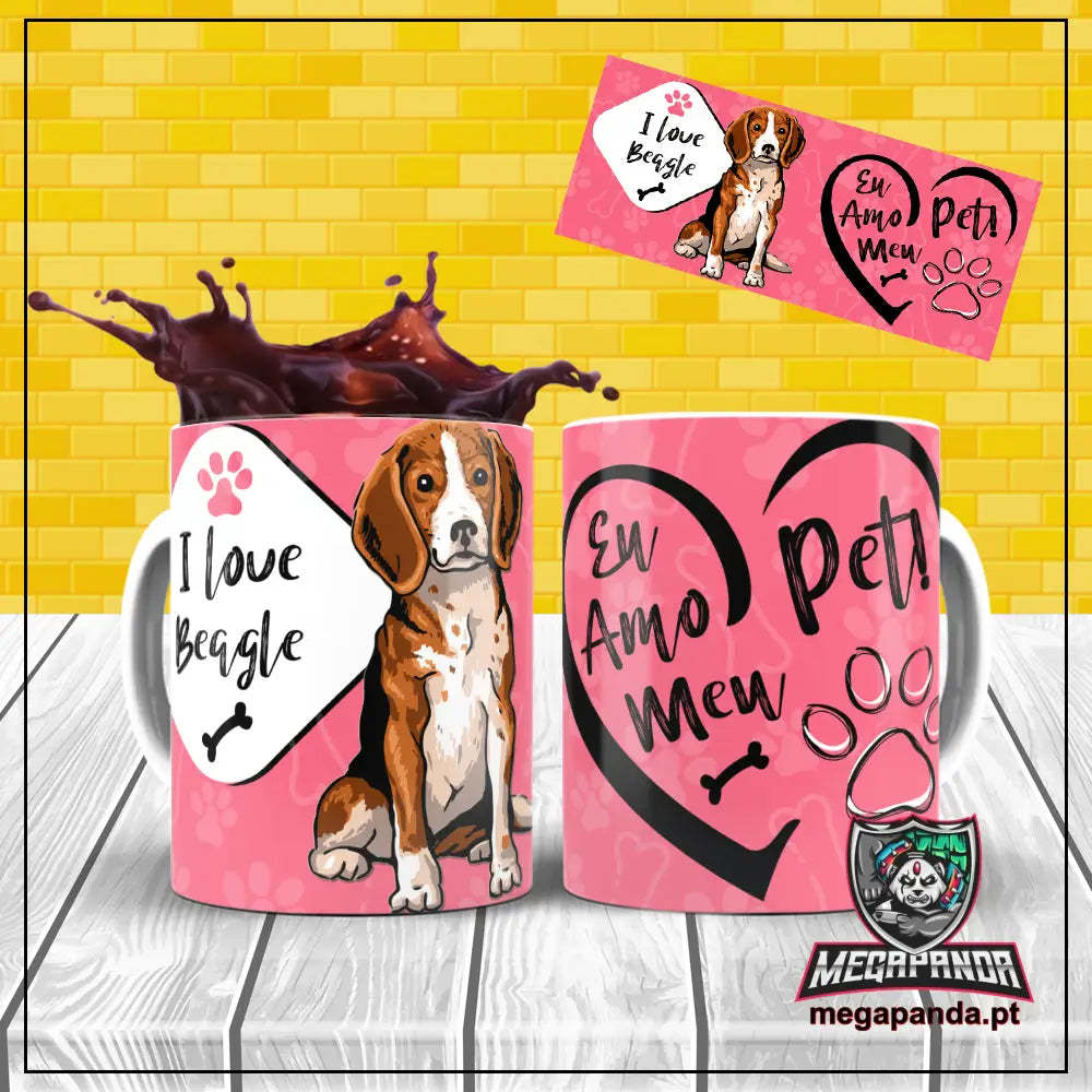 Caneca I Love My Pet Beagle Brindes