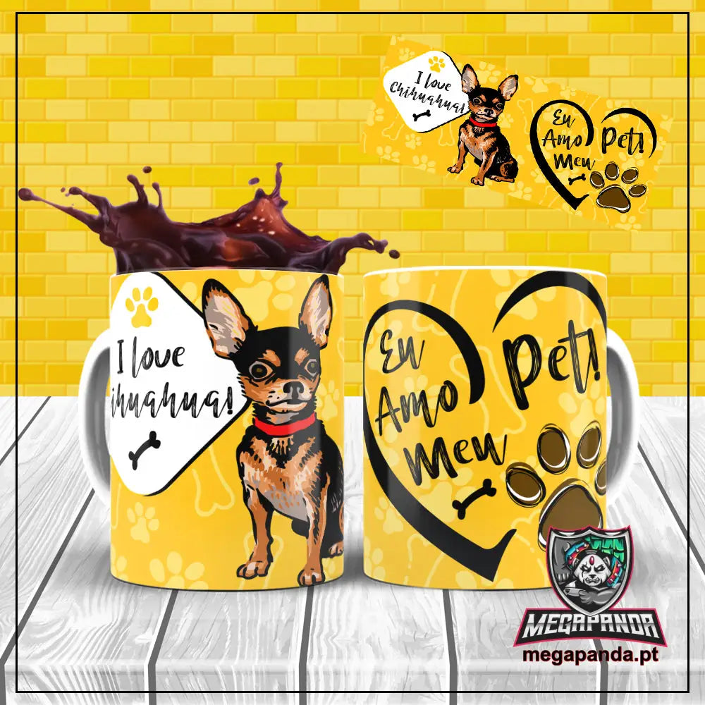 Caneca I Love My Pet Chihuahua Brindes