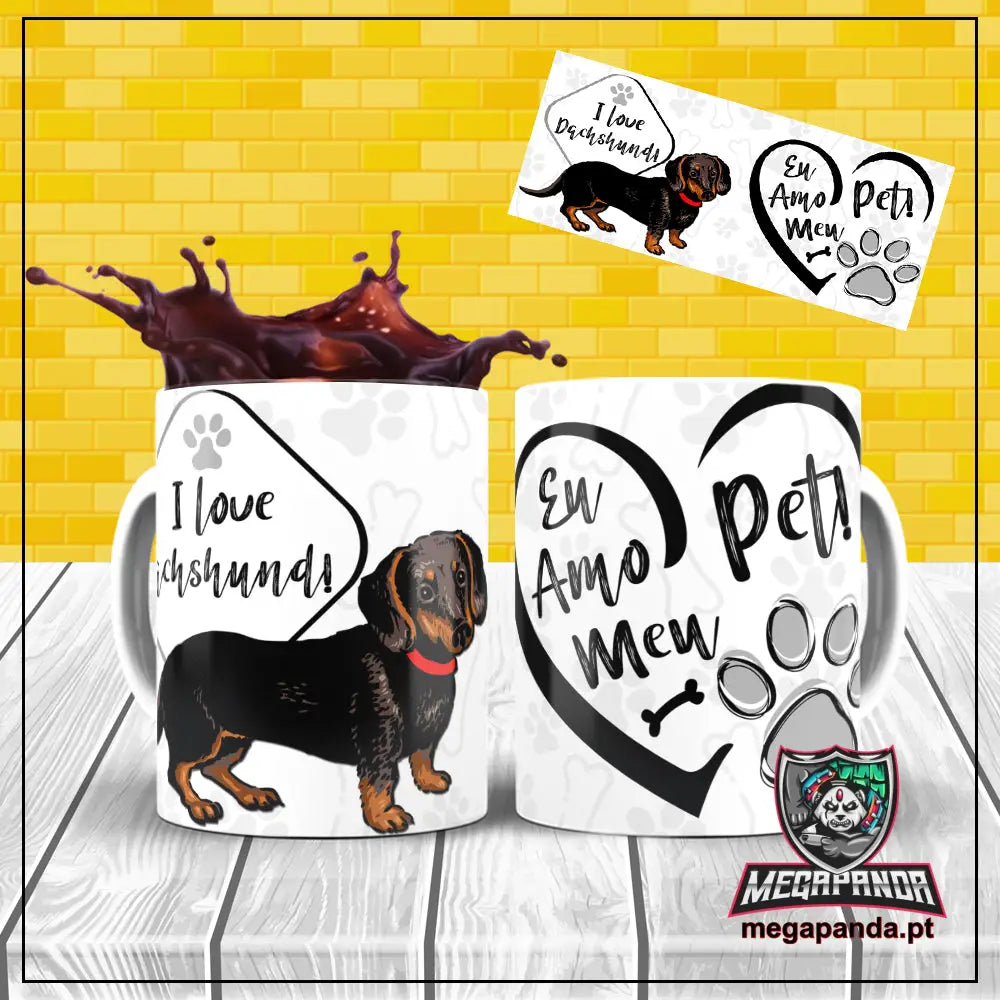 Caneca I Love My Pet Dachshund Brindes